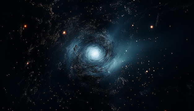 A black hole Digital black hole in space illustration