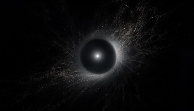 Foto un buco nero buco nero digitale nell'illustrazione dello spazio