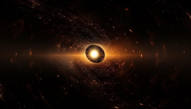 A black hole Digital black hole in space illustration