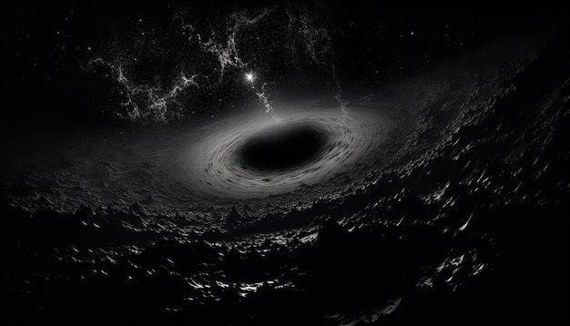Premium AI Image | A black hole Digital black hole in space illustration