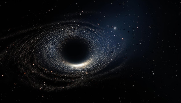 A black hole Digital black hole in space illustration