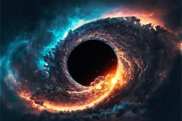 Black hole digital illustration painting artwork abstract background