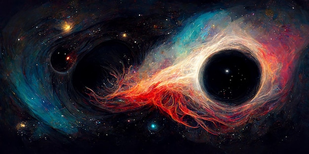 Фото Черная дыра огромные звезды в глубоком космосе темная холодная туманность темное ночное небо
