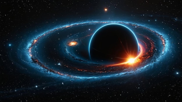 ブラックホールが空に浮かび上がる
