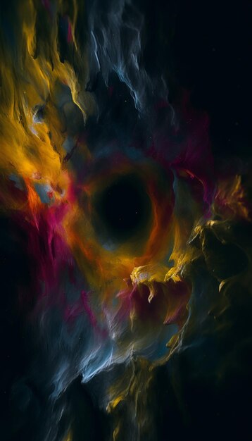 A black hole in the sky with a ring around it