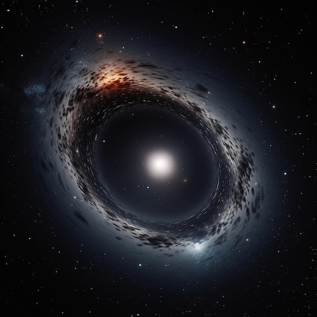 Black hole in space gravitational field unusual astronomical phenomenon