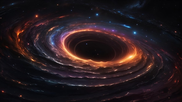 Black hole in the space with beautiful artwork design wallpaper generated by AI