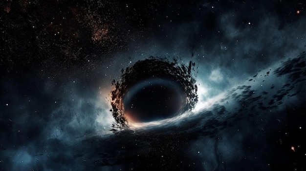 A black hole in space with a black hole in the center