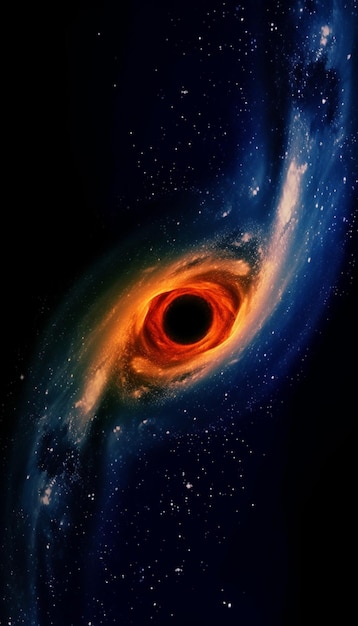 A black hole in the space with a black hole in the center.