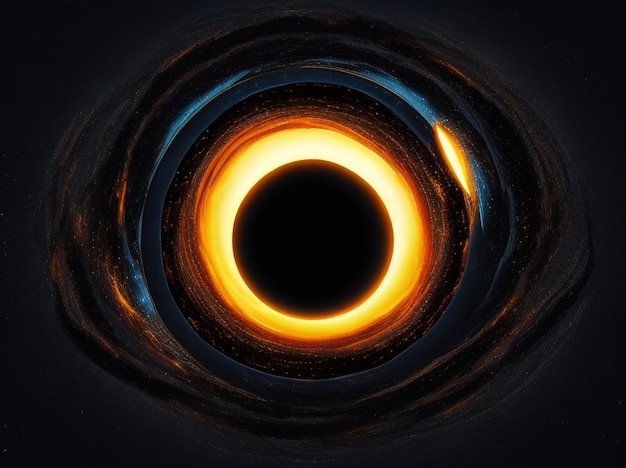 Черная дыра над звездным полем в космическом пространстве. Абстрактное космическое явление