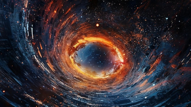 Black hole theme background in cosmic galaxy