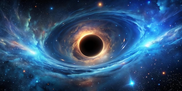 Photo a black hole in the universe