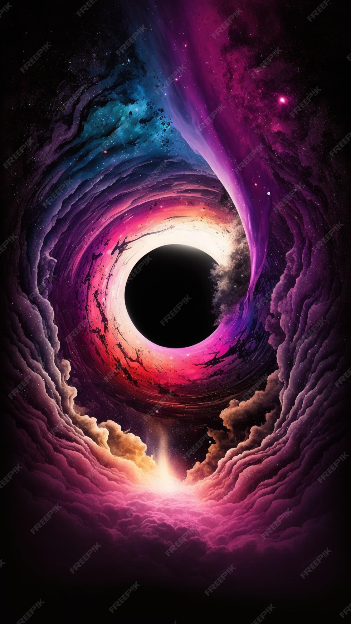 Black hole in space. Phone wallpaper • Ornamental