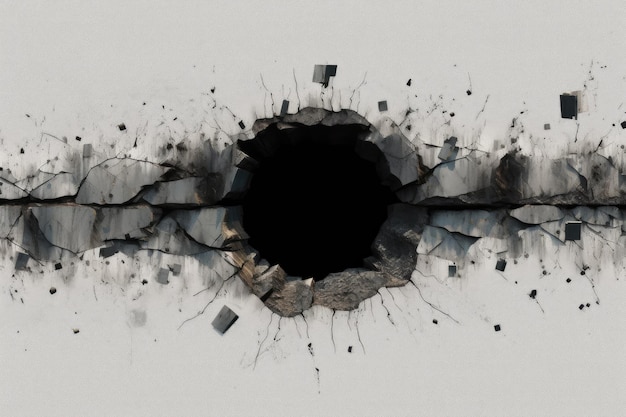 A black hole in a white background