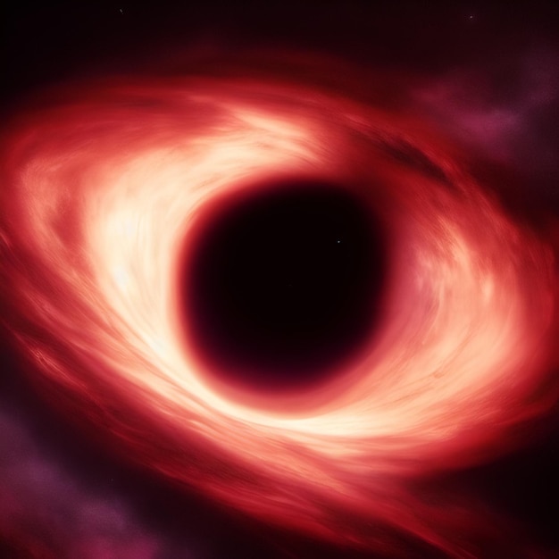 A black hole with a ring of light in the center