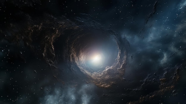 Black hole within the Milky Way galaxy swallowing up all the stars and planets destruction