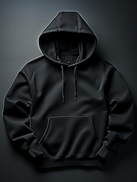 Black hoodie mockup cloting fashion uniform jacket