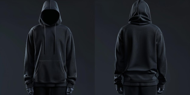 black hoodie mockup Generative AI