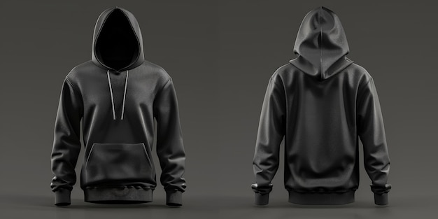 black hoodie mockup Generative AI