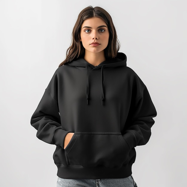 black hoodie mockup photography