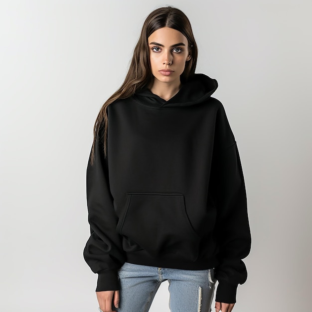 black hoodie mockup photography