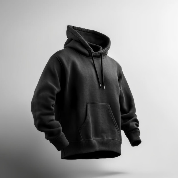 black hoodie mockup on white