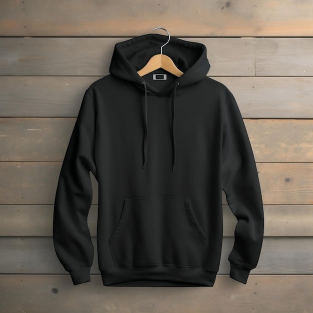 Black hoodie mockup with isolated background