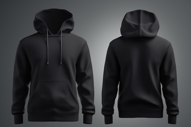 Black hoodie with the front and back of the front and back of the front.