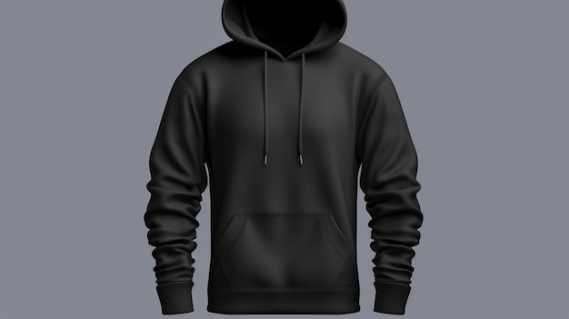 a black hoodie with a hoodie on it generative ai