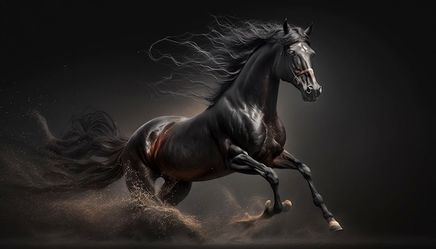 Black horse smock backgroundGenerative AI