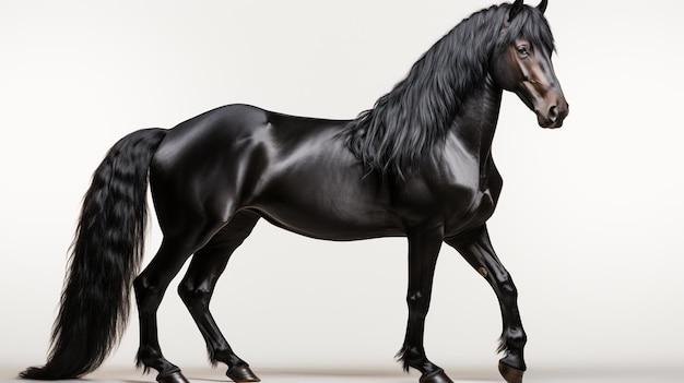 Black Horse on white background