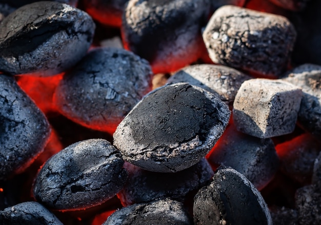 Black hot coals