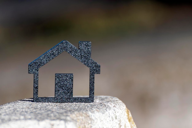 black house with unfocused background for real estate