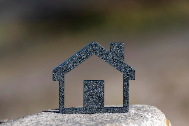 black house with unfocused background for real estate