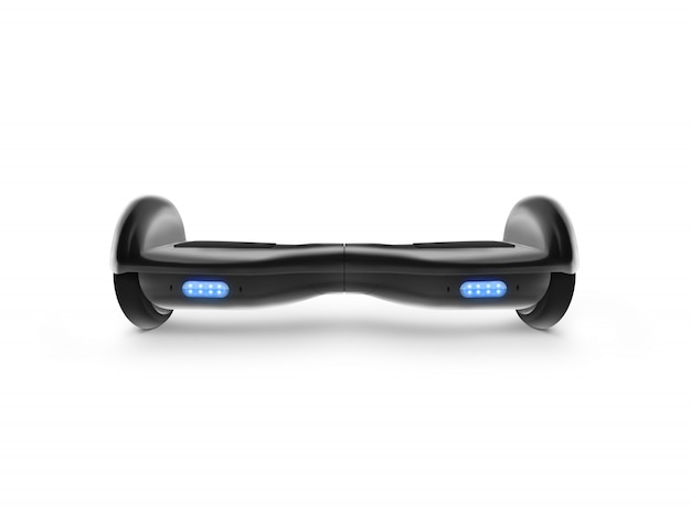 Photo black hover board mockup, isolated.