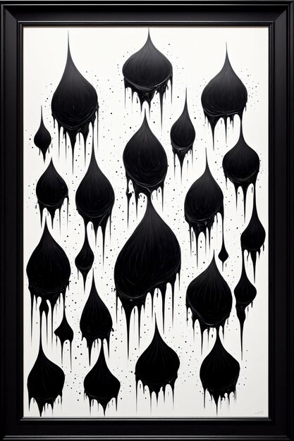 Black ink dripping