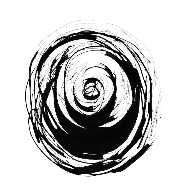 black ink splash on white background. element for design.