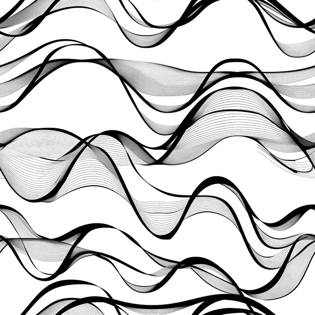 Photo black ink waves seamless pattern