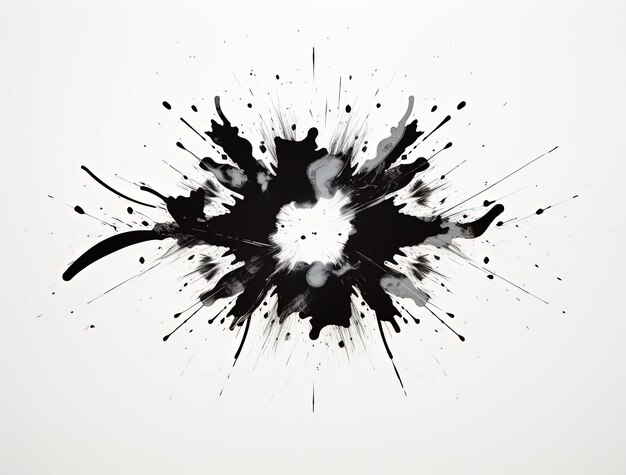 Photo black ink white paint splash with background