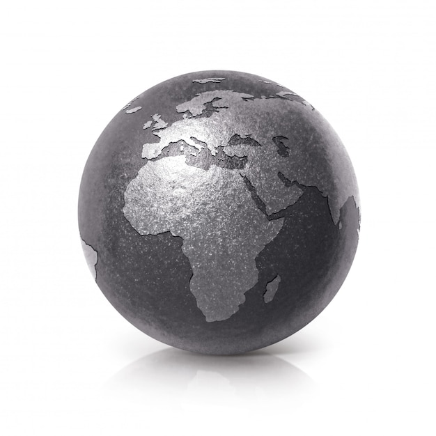 Black iron Earth globe