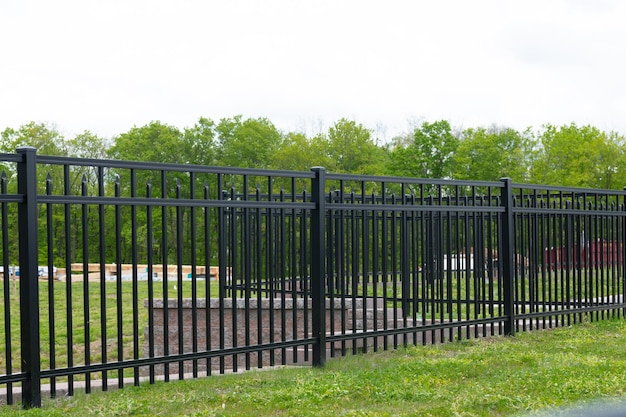 Photo black iron fence