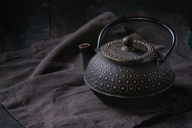 Black iron teapot