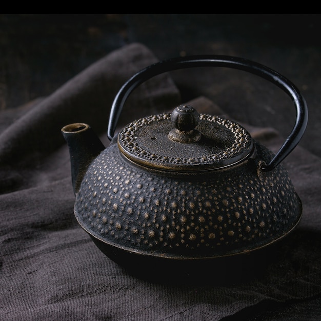 Black iron teapot