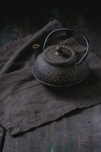 Black iron teapot
