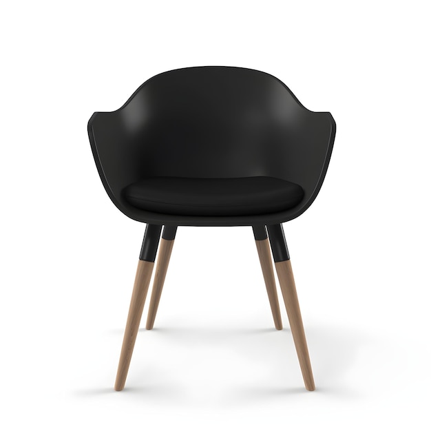 Black isolated chair on white background