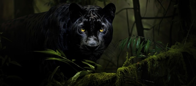 Фото Черный ягуар в лесу