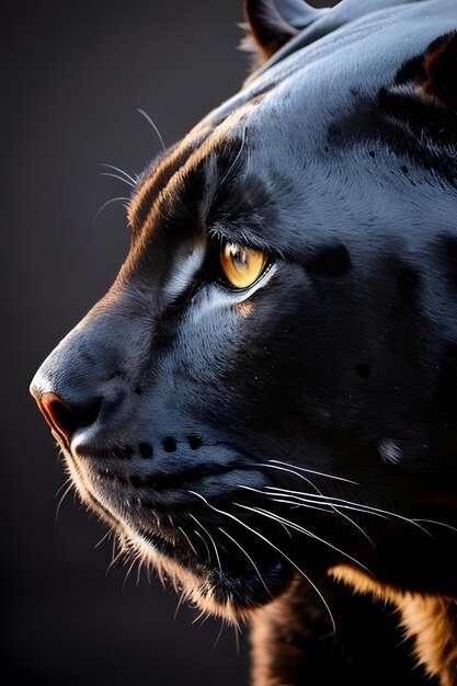 A black jaguar with a golden eye.