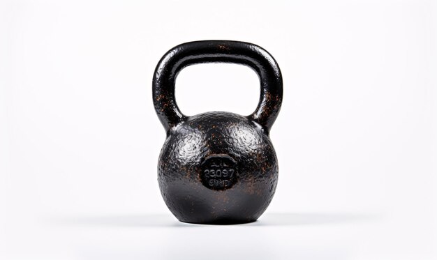 Photo a black kettlebell on a white surface