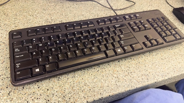 A black keyboard with the word keyboard on it