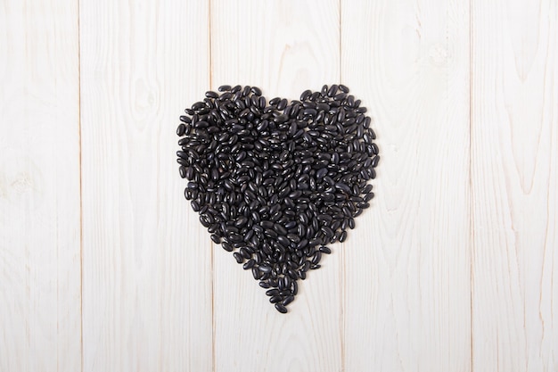 Black kidney beans.heart shape, 